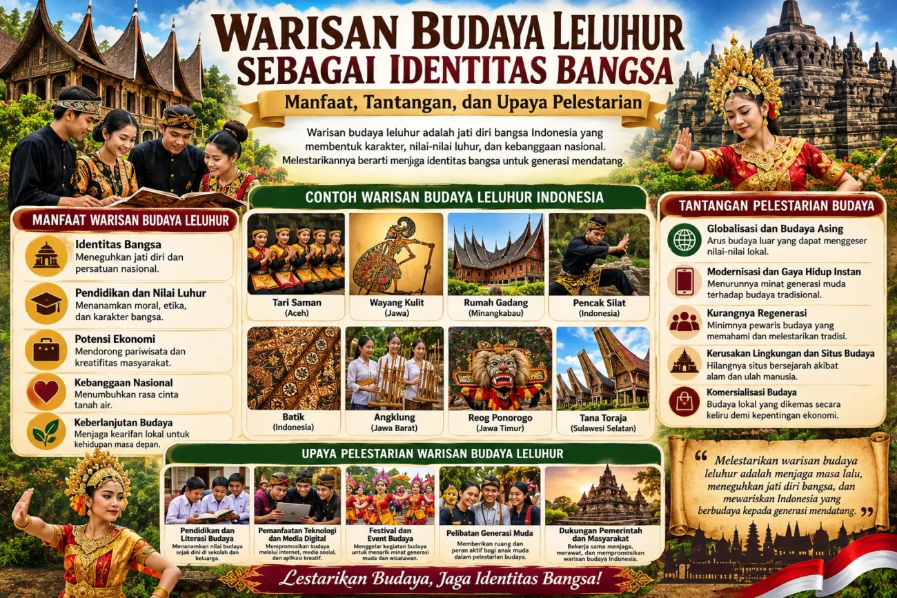 Warisan Budaya Leluhur sebagai Identitas Bangsa: Manfaat, Tantangan, dan Upaya Pelestarian (AiStudio)