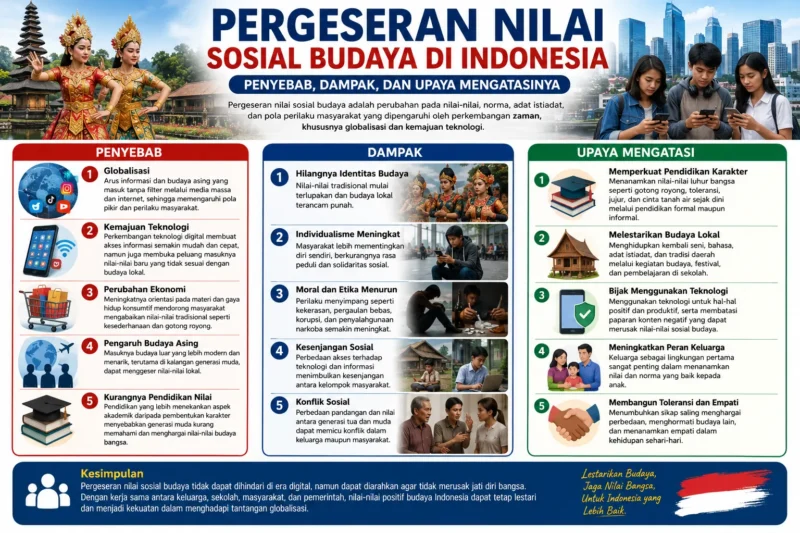 Pergeseran Nilai Sosial Budaya di Indonesia: Penyebab, Dampak, dan Upaya Mengatasinya