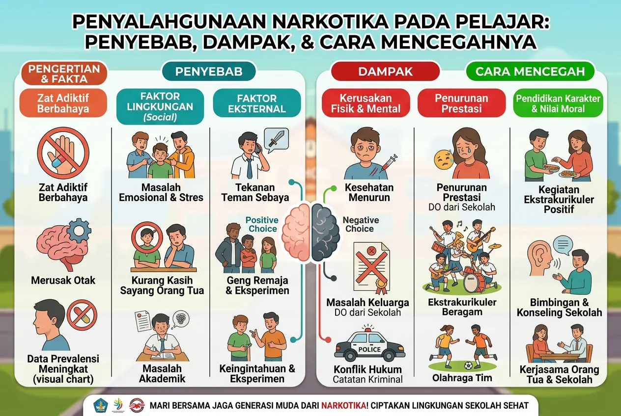 Penyalahgunaan Narkotika pada Pelajar: Penyebab, Dampak, dan Cara Mencegahnya (AiStudio)