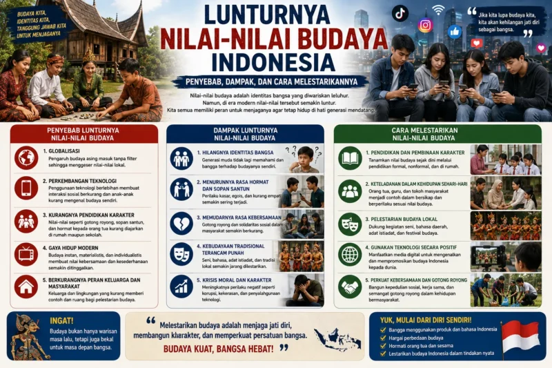 Lunturnya Nilai-Nilai Budaya Indonesia: Penyebab, Dampak, dan Cara Melestarikannya