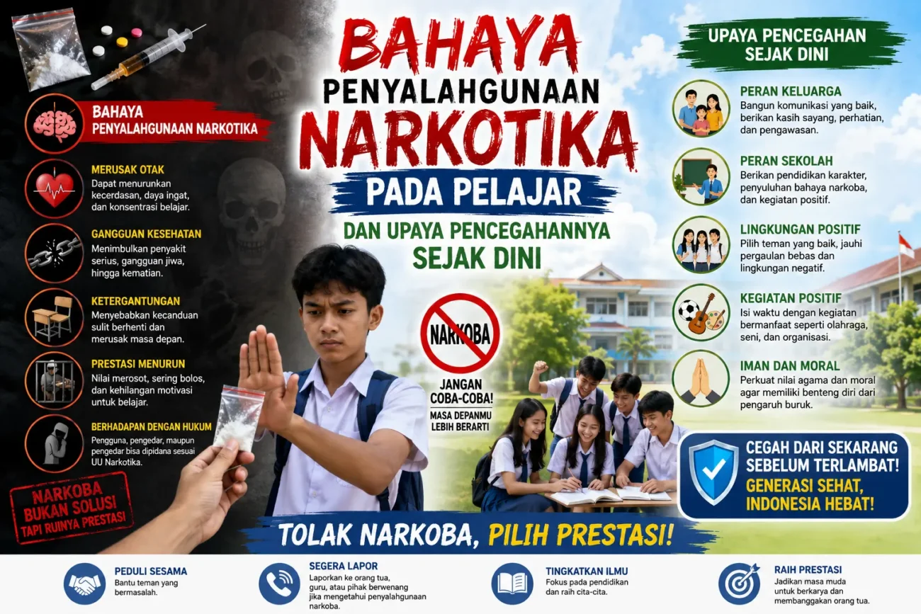Bahaya Penyalahgunaan Narkotika pada Pelajar dan Upaya Pencegahannya Sejak Dini (AIStudio)