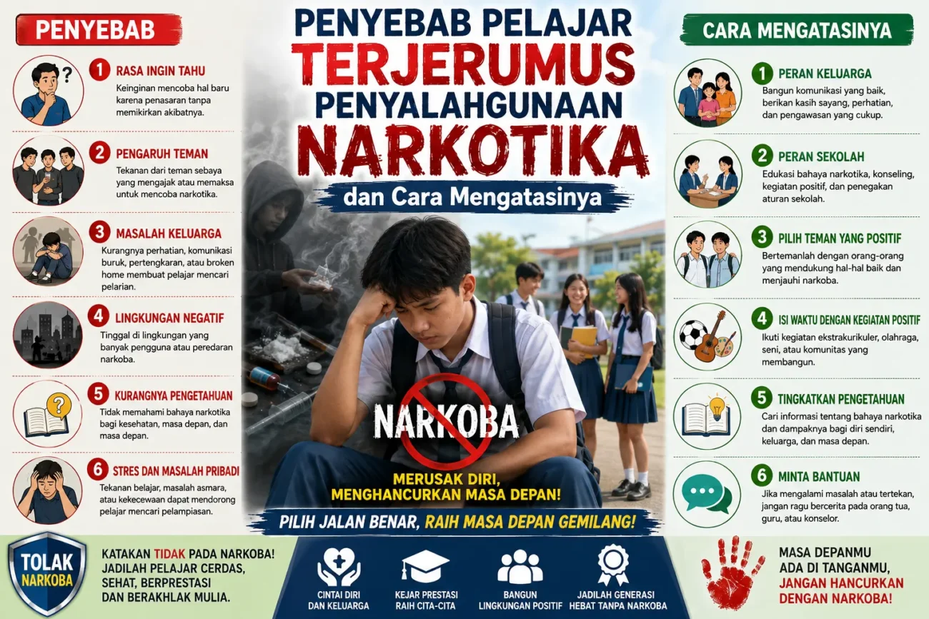 Penyebab Pelajar Terjerumus Penyalahgunaan Narkotika dan Cara Mengatasinya (AiStudio)