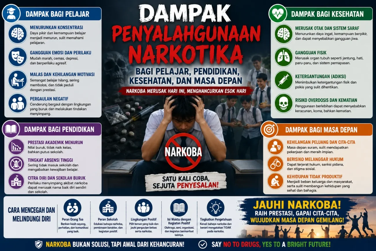Dampak Penyalahgunaan Narkotika bagi Pelajar, Pendidikan, Kesehatan, dan Masa Depan (AiStudio)