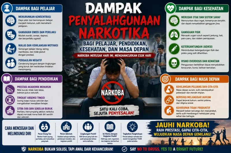 Dampak Penyalahgunaan Narkotika bagi Pelajar, Pendidikan, Kesehatan, dan Masa Depan