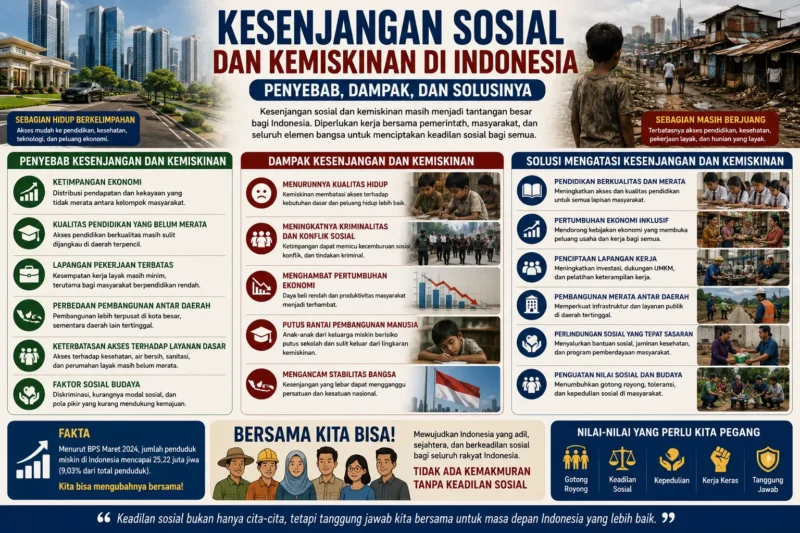 Kesenjangan Sosial dan Kemiskinan di Indonesia: Penyebab, Dampak, dan Solusinya