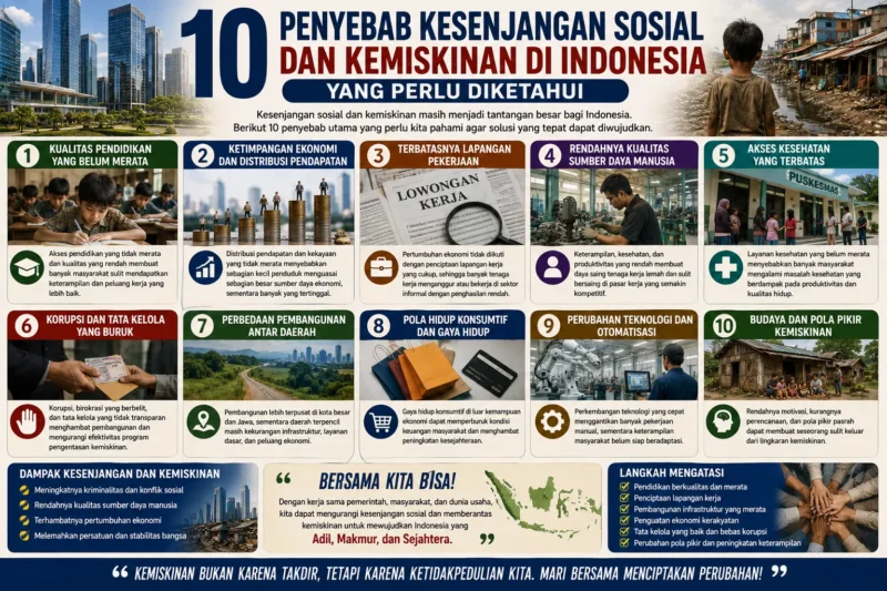 10 Penyebab Kesenjangan Sosial dan Kemiskinan di Indonesia yang Perlu Diketahui