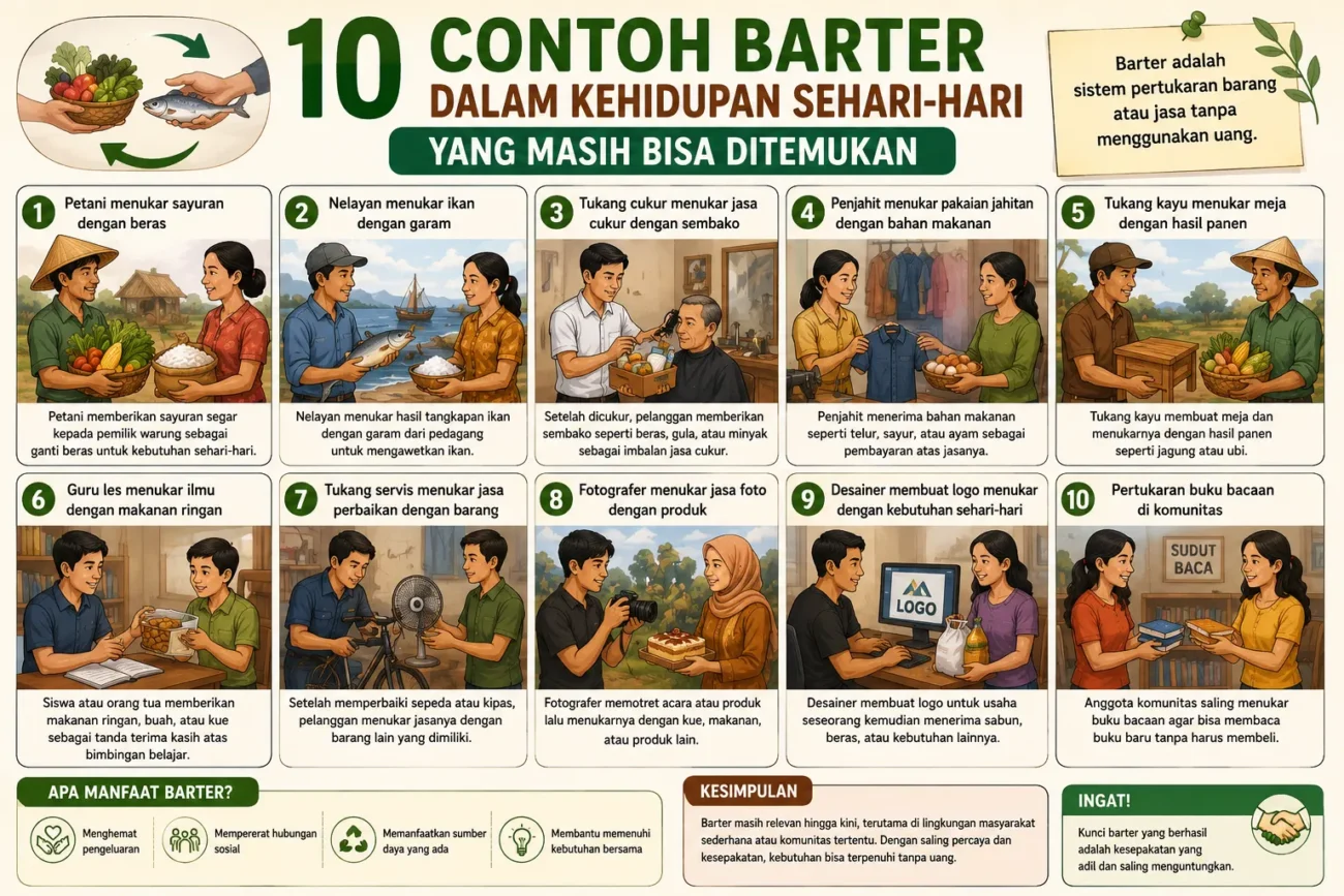 10 Contoh Barter dalam Kehidupan Sehari-hari yang Masih Bisa Ditemukan (AiStudio)