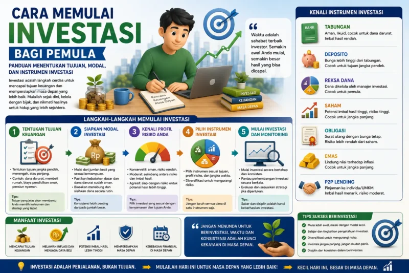 Cara Memulai Investasi bagi Pemula: Panduan Menentukan Tujuan, Modal, dan Instrumen Investasi