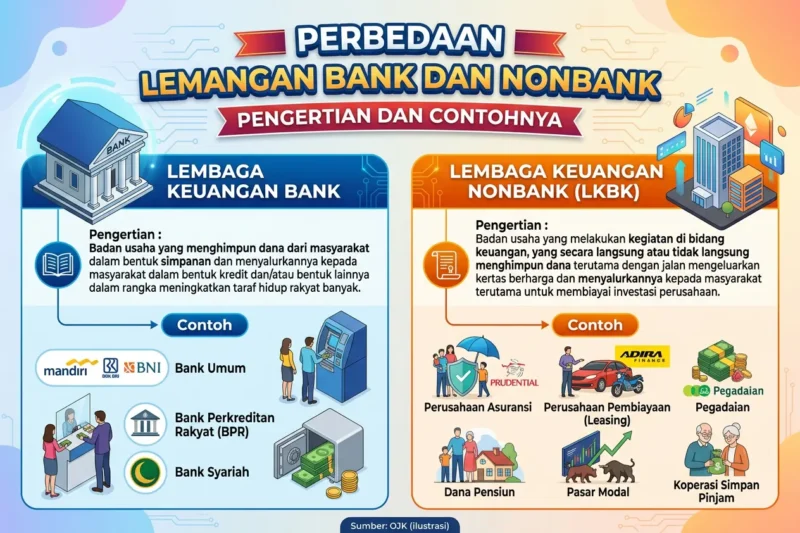 Perbedaan Lembaga Keuangan Bank dan Nonbank: Pengertian dan Contohnya