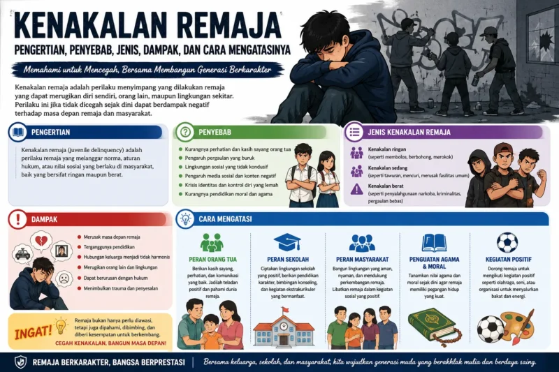 Kenakalan Remaja: Pengertian, Penyebab, Jenis, Dampak, dan Cara Mengatasinya