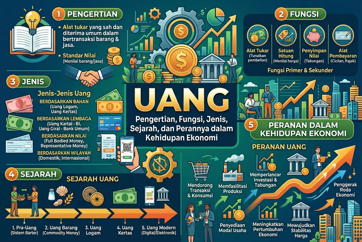 Uang: Pengertian, Fungsi, Jenis, Sejarah, dan Perannya dalam Kehidupan Ekonomi (AiStudio)