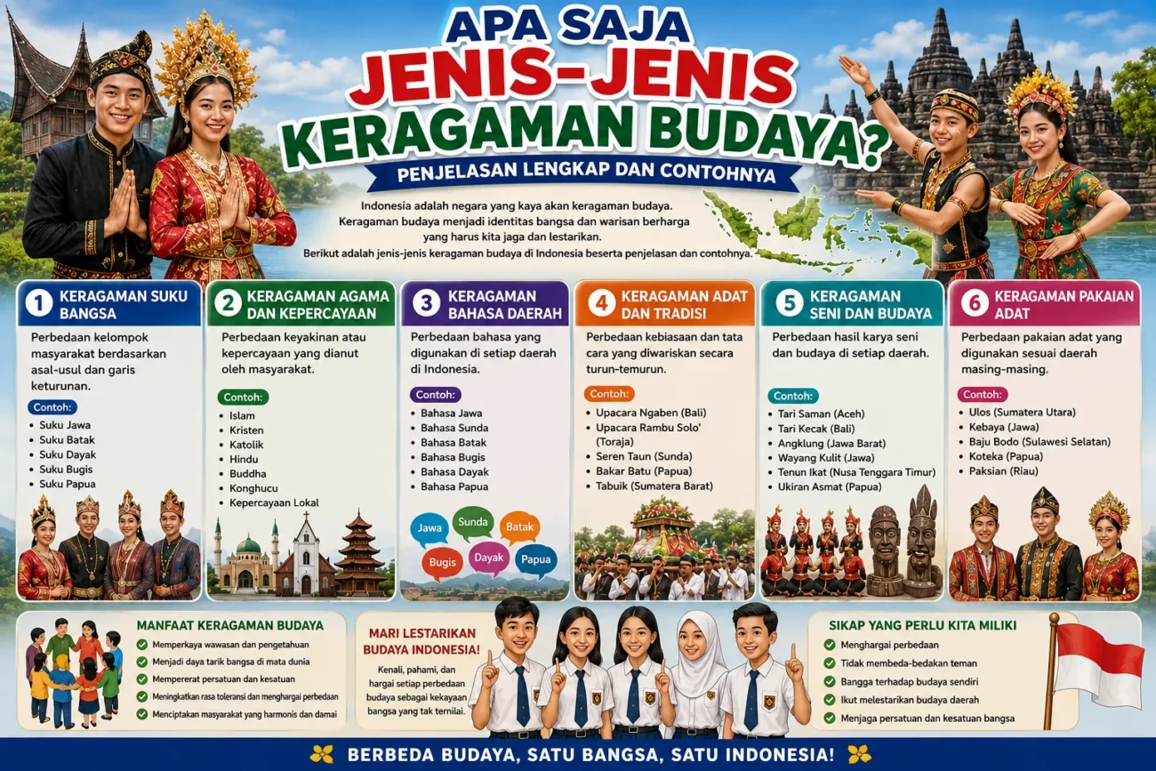 Apa Saja Jenis-Jenis Keragaman Budaya? Penjelasan Lengkap dan Contohnya (AiStudio)