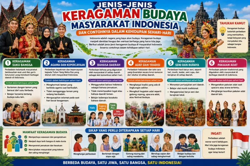 Jenis-Jenis Keragaman Budaya Masyarakat Indonesia dan Contohnya dalam Kehidupan Sehari-hari