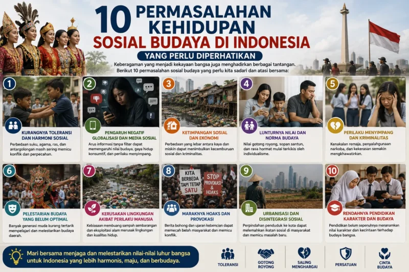 10 Permasalahan Kehidupan Sosial Budaya di Indonesia yang Perlu Diperhatikan