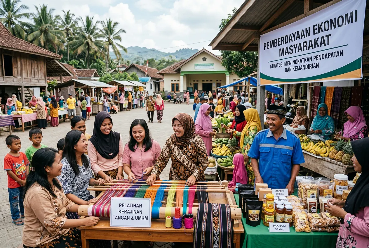 Pemberdayaan Ekonomi Masyarakat: Strategi Meningkatkan Pendapatan dan Kemandirian (AiStudio)