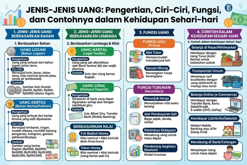 Jenis-Jenis Uang: Pengertian, Ciri-Ciri, Fungsi, dan Contohnya dalam Kehidupan Sehari-hari