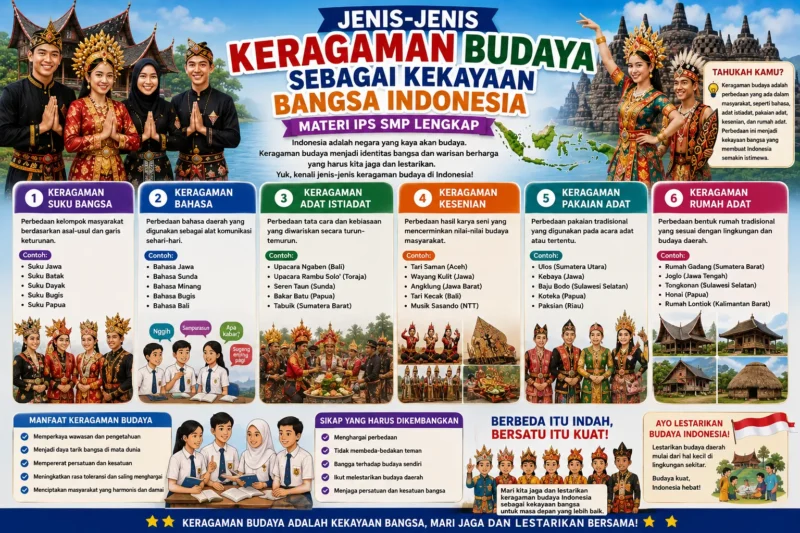 Jenis-Jenis Keragaman Budaya sebagai Kekayaan Bangsa Indonesia: Materi IPS SMP Lengkap