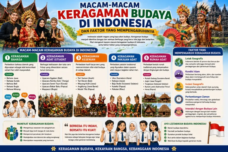 Macam-Macam Keragaman Budaya di Indonesia dan Faktor yang Mempengaruhinya