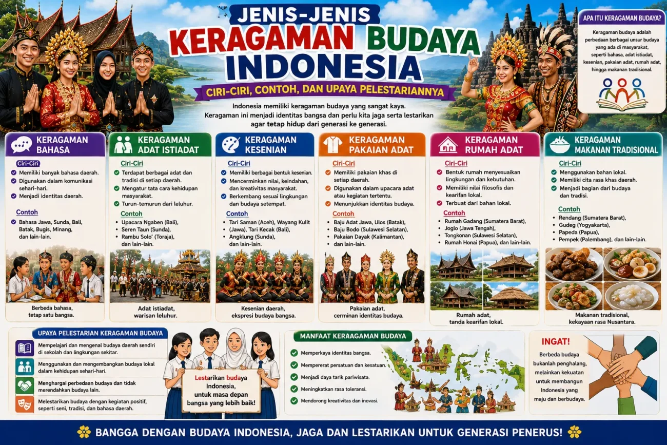 Jenis-Jenis Keragaman Budaya Indonesia: Ciri-Ciri, Contoh, dan Upaya Pelestariannya (AiStudio)
