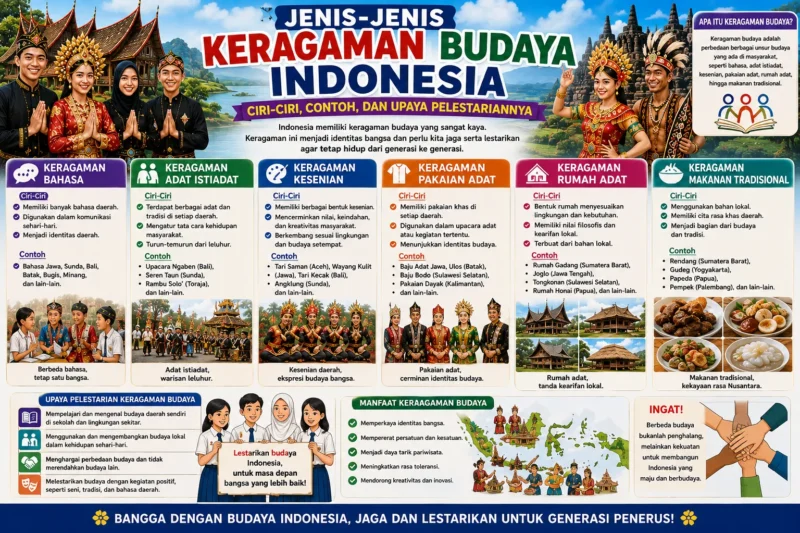 Jenis-Jenis Keragaman Budaya Indonesia: Ciri-Ciri, Contoh, dan Upaya Pelestariannya