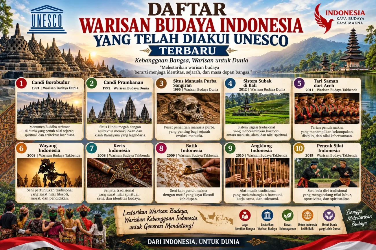 Daftar Warisan Budaya Indonesia yang Telah Diakui UNESCO Terbaru (AiStudio)