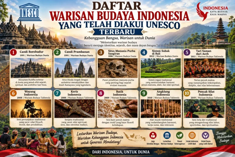 Daftar Warisan Budaya Indonesia yang Telah Diakui UNESCO Terbaru