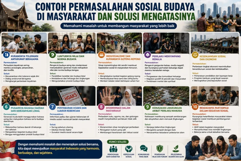 Contoh Permasalahan Sosial Budaya di Masyarakat dan Solusi Mengatasinya
