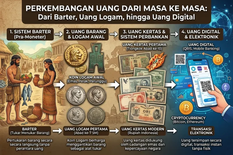 Perkembangan Uang dari Masa ke Masa: Dari Barter, Uang Logam, hingga Uang Digital