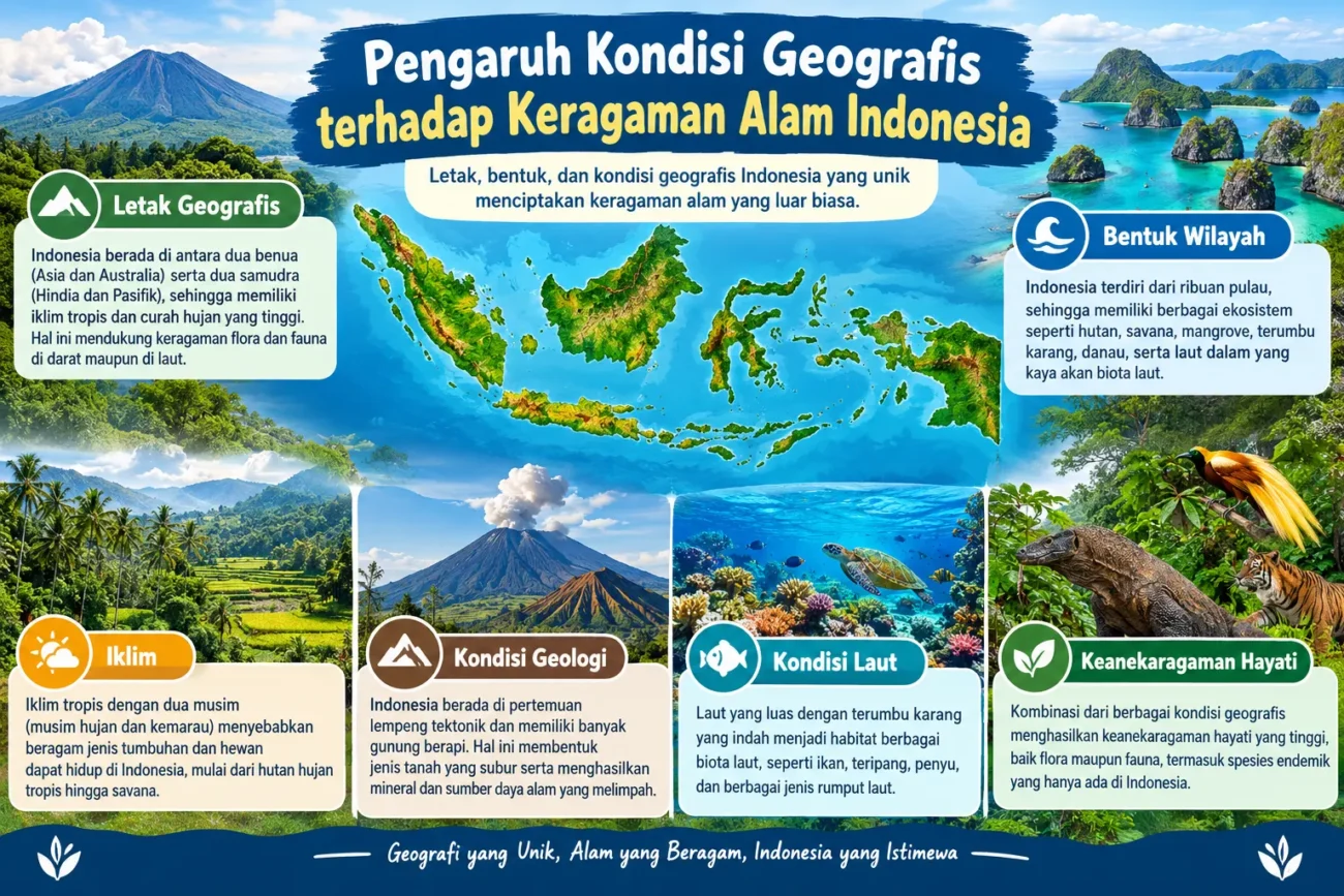 Pengaruh Kondisi Geografis terhadap Keragaman Alam Indonesia (AiStudio)