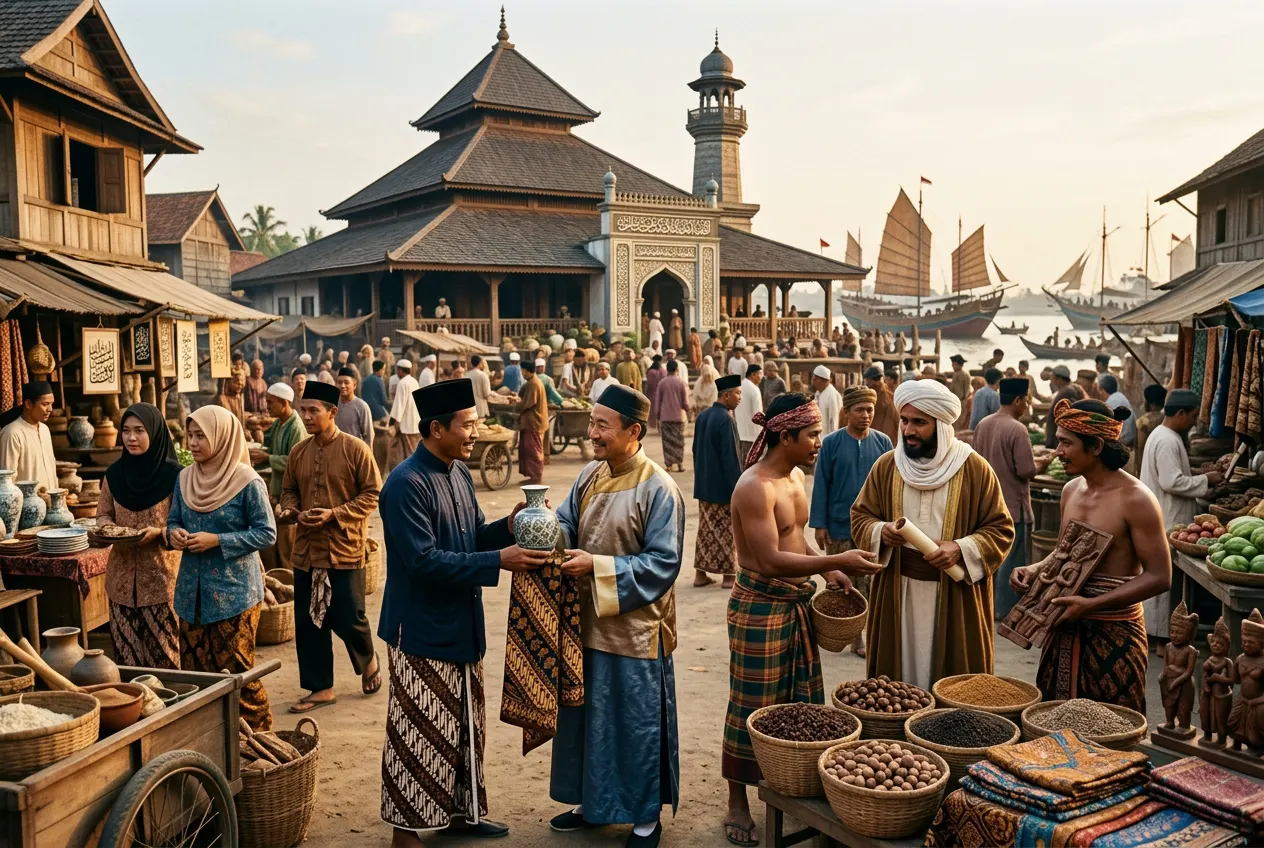Interaksi Budaya pada Masa Kerajaan Islam (AiStudio)