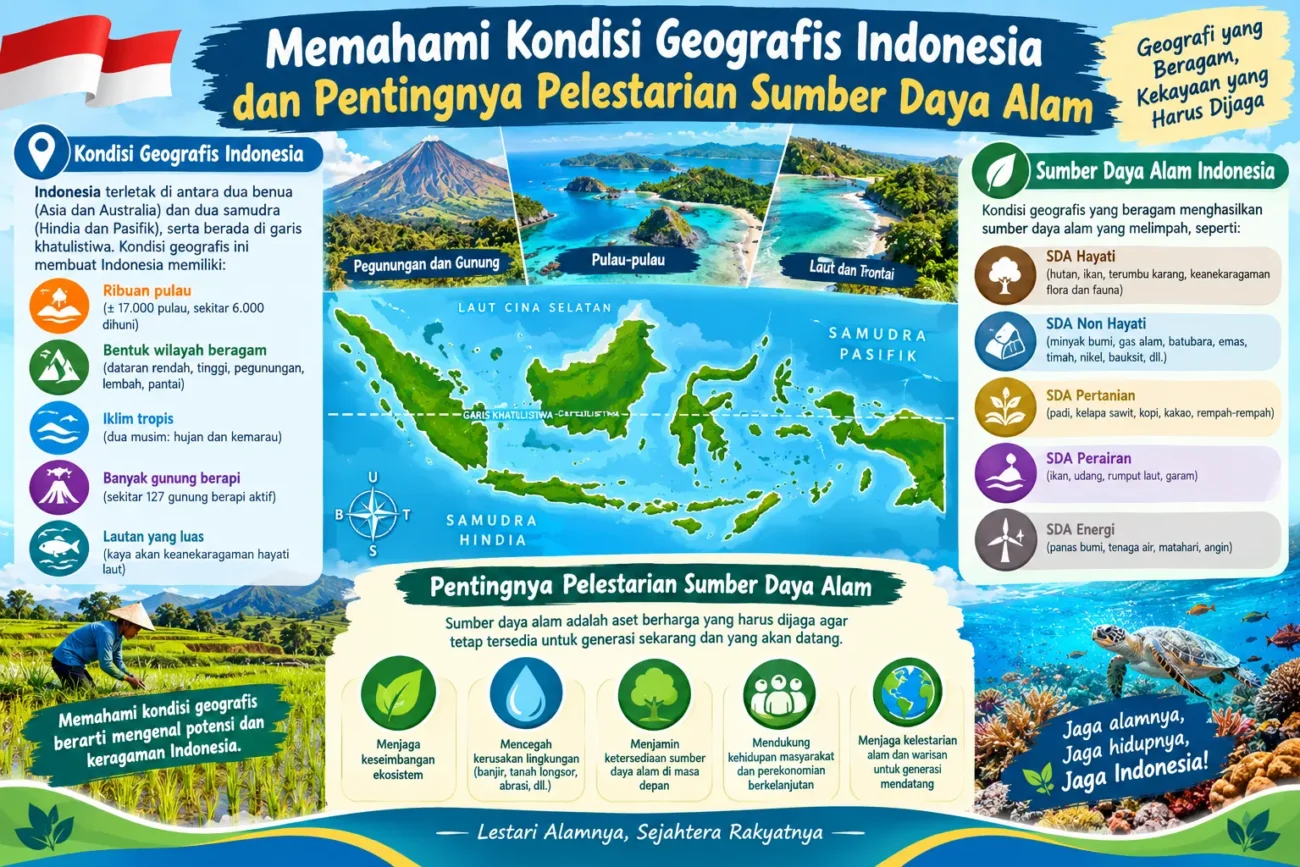 Memahami Kondisi Geografis Indonesia dan Pentingnya Pelestarian Sumber Daya Alam (AiStudio)