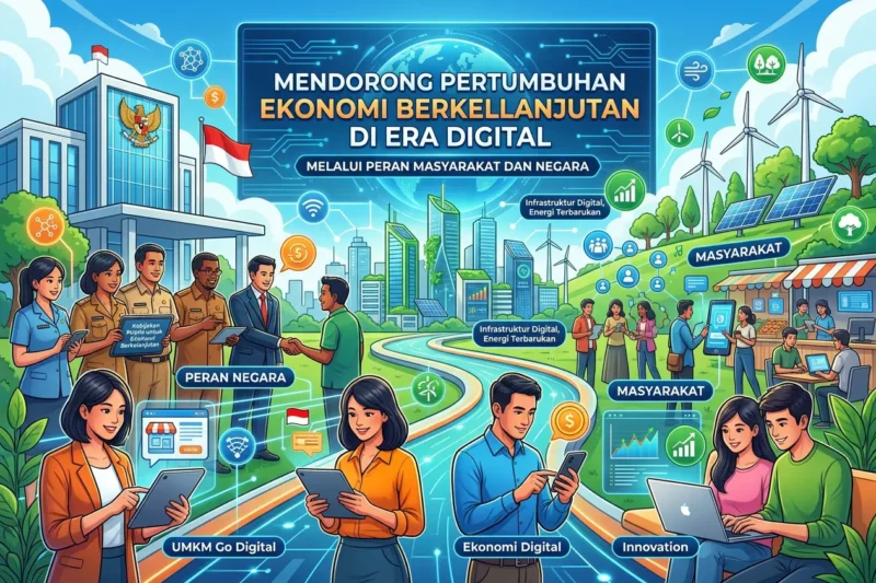 Mendorong Pertumbuhan Ekonomi Berkelanjutan di Era Digital melalui Peran Masyarakat dan Negara