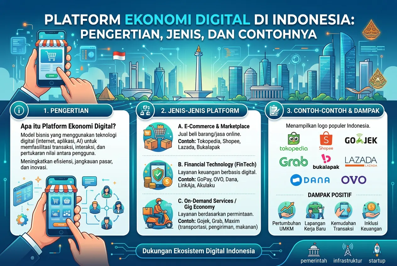 Platform Ekonomi Digital di Indonesia: Pengertian, Jenis, dan Contohnya (AiStudio)