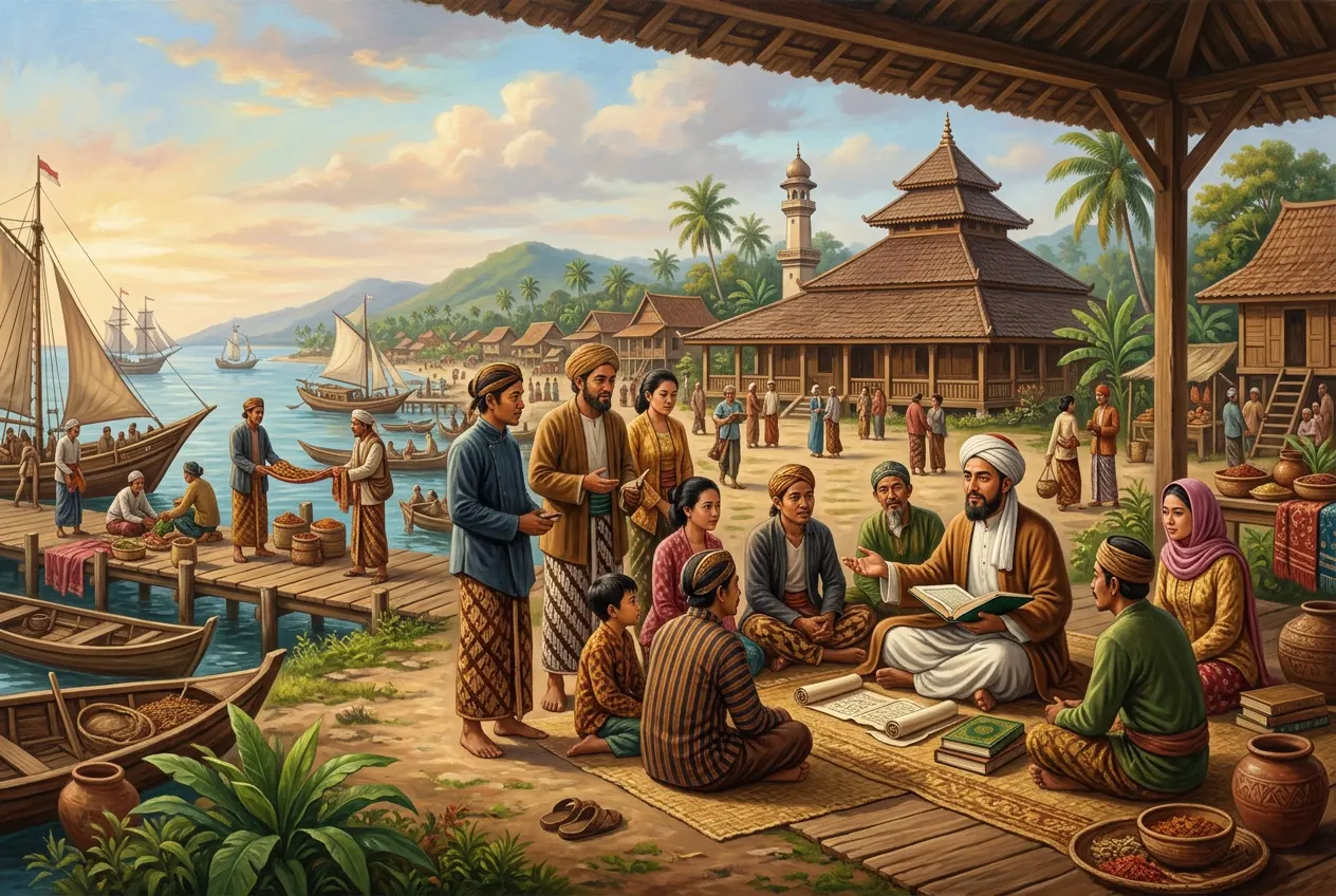 Penyebaran Agama Islam di Indonesia (AiStudio)