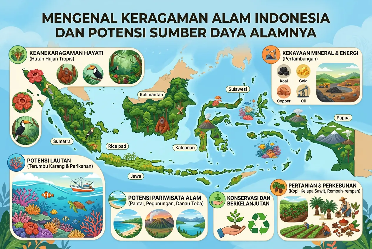 Mengenal Keragaman Alam Indonesia dan Potensi Sumber Daya Alamnya (AiStudio)