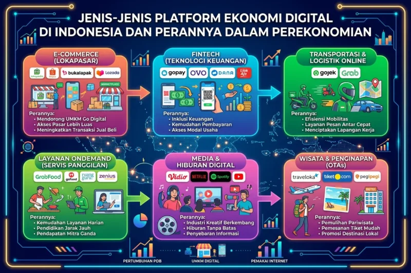 Jenis-Jenis Platform Ekonomi Digital di Indonesia dan Perannya dalam Perekonomian