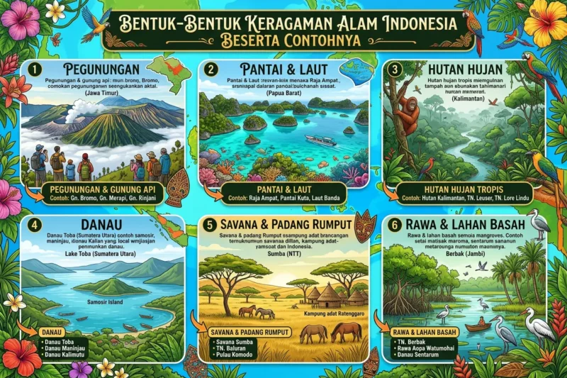 Bentuk-Bentuk Keragaman Alam Indonesia Beserta Contohnya