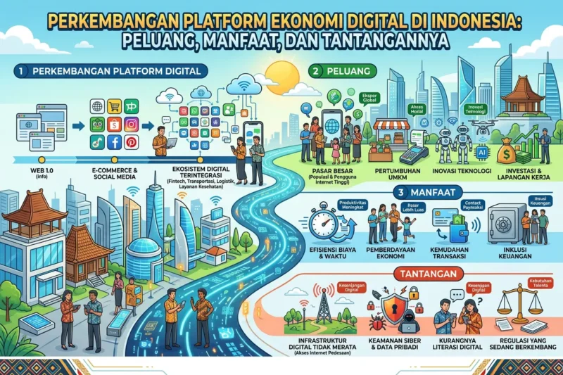 Perkembangan Platform Ekonomi Digital di Indonesia: Peluang, Manfaat, dan Tantangannya