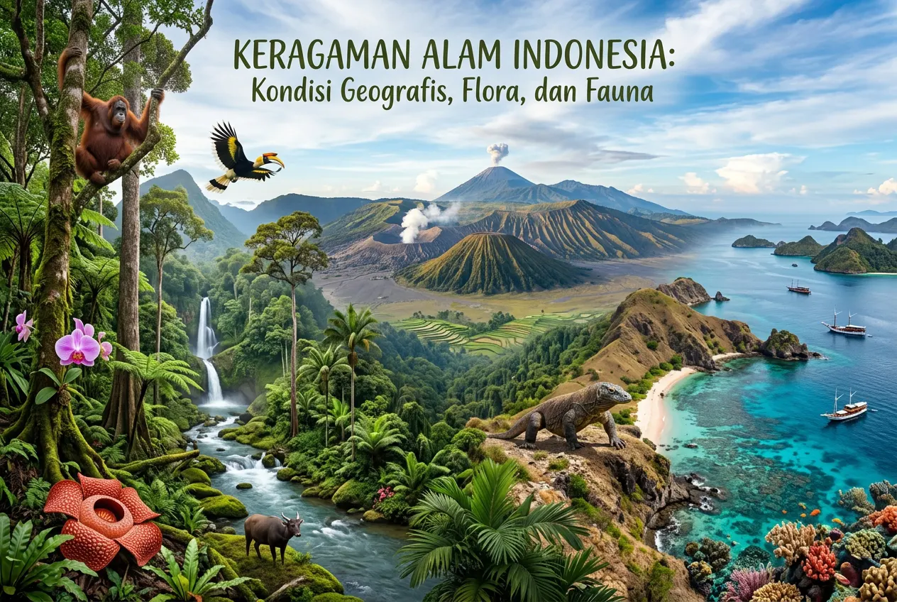 Keragaman Alam Indonesia: Kondisi Geografis, Flora, dan Fauna (AiStudio)