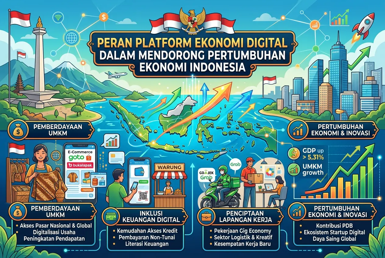 Peran Platform Ekonomi Digital dalam Mendorong Pertumbuhan Ekonomi Indonesia (AiStudio)
