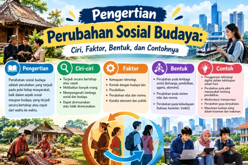 Pengertian Perubahan Sosial Budaya: Ciri, Faktor, Bentuk, dan Contohnya