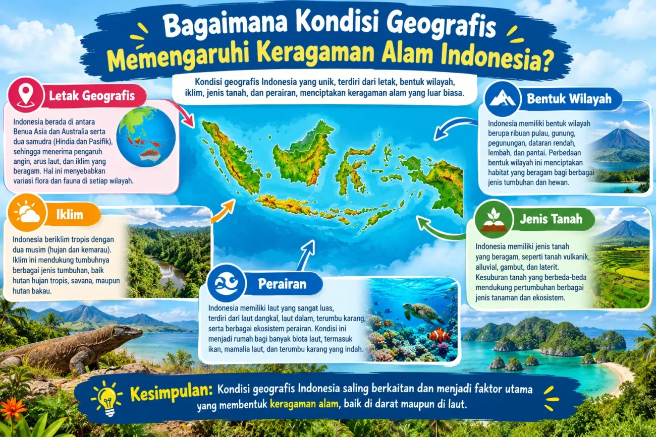 Bagaimana Kondisi Geografis Memengaruhi Keragaman Alam Indonesia? (AiStudio)