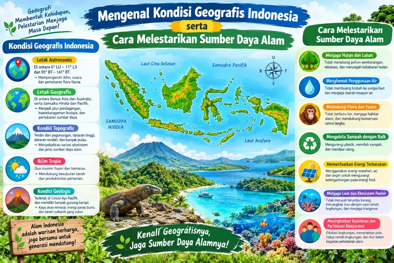 Mengenal Kondisi Geografis Indonesia serta Cara Melestarikan Sumber Daya Alam (AiStudio)