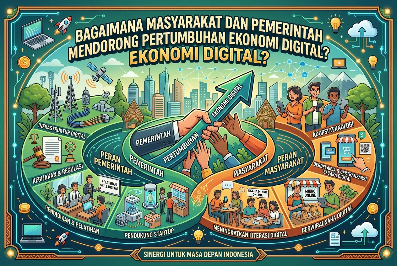Bagaimana Masyarakat dan Pemerintah Mendorong Pertumbuhan Ekonomi Digital? (AiStudio)