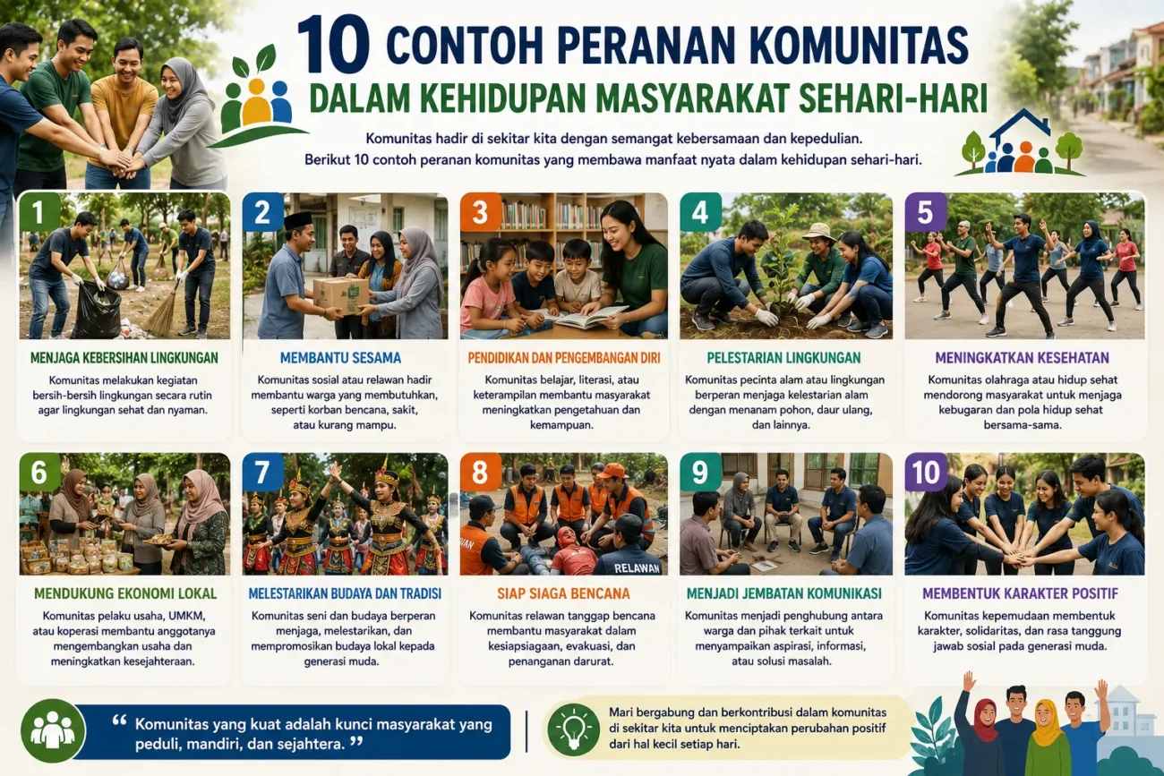 10 Contoh Peranan Komunitas dalam Kehidupan Masyarakat Sehari-Hari (AiStudio)