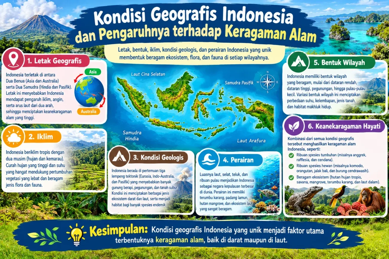 Kondisi Geografis Indonesia dan Pengaruhnya terhadap Keragaman Alam (AiStudio)
