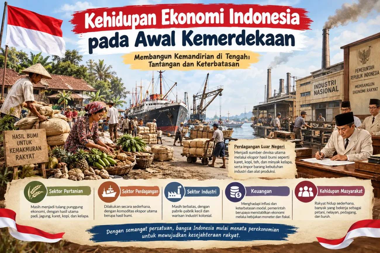 Kehidupan Ekonomi Indonesia pada Awal Kemerdekaan (AiStudio)