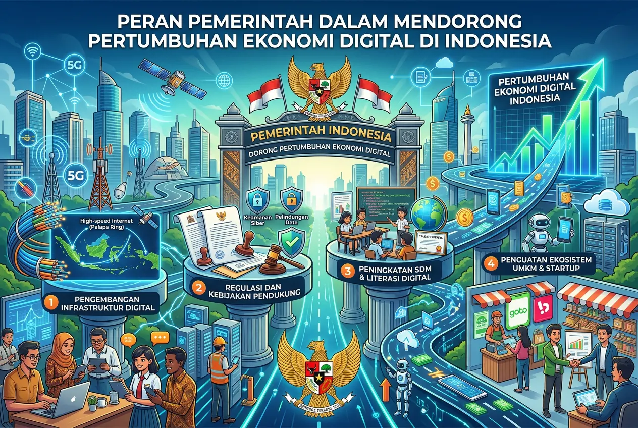 Peran Pemerintah dalam Mendorong Pertumbuhan Ekonomi Digital di Indonesia (AiStudio)