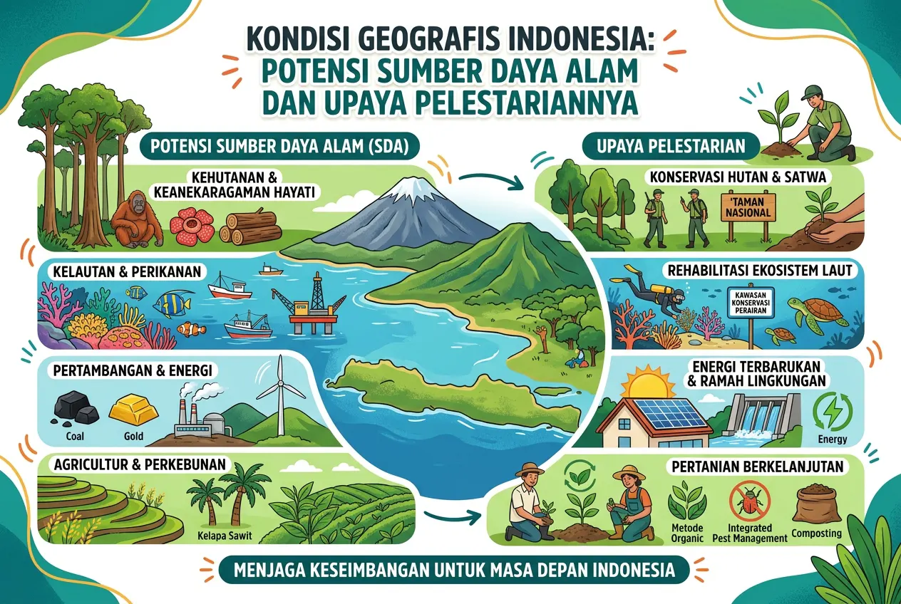 Kondisi Geografis Indonesia: Potensi Sumber Daya Alam dan Upaya Pelestariannya (AiStudio)
