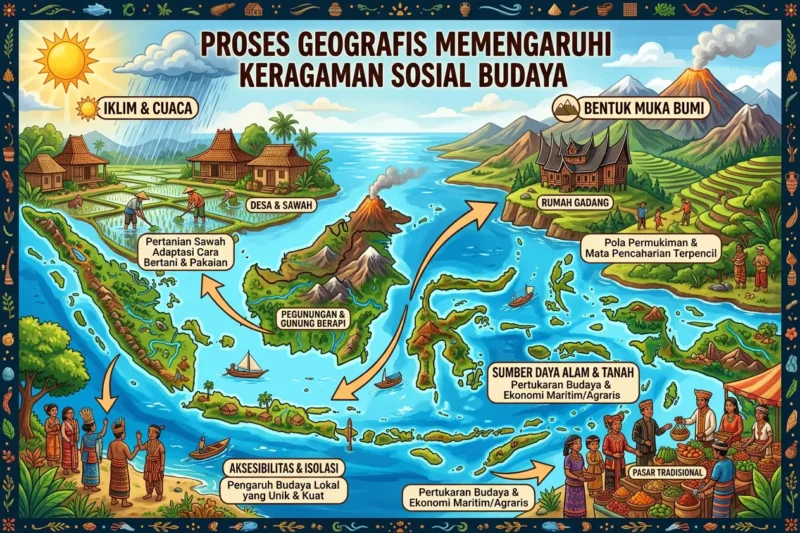 Proses Geografis Memengaruhi Keragaman Sosial Budaya – Materi IPS Kelas 8 Kurikulum Merdeka